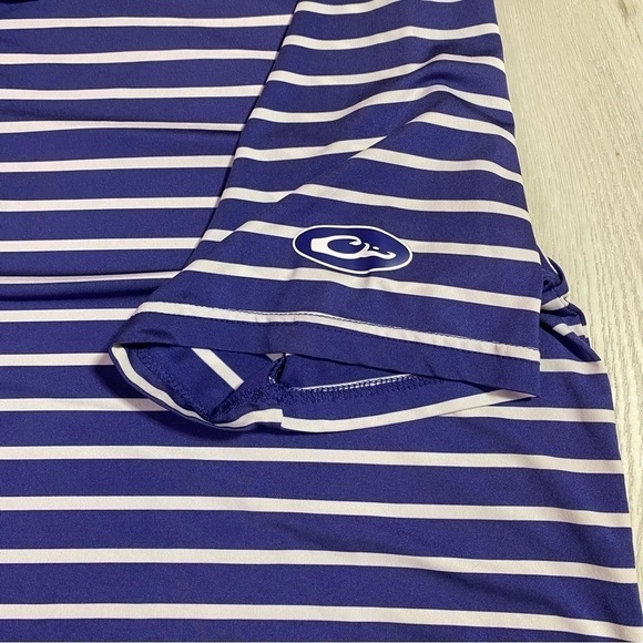 Drake Performance Lightweight Striped Polo, Blue/White, Size XL - Picture 7 of 10